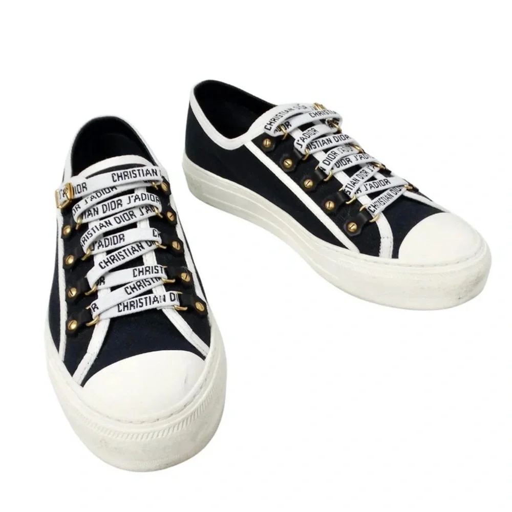 Dior Black and White Low-Top Sneakers - Picture 2 of 10